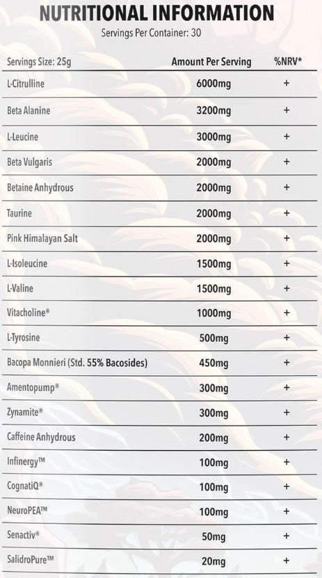 Engineered Muscle - TANKMODE Pre-workout - Zero flavoring