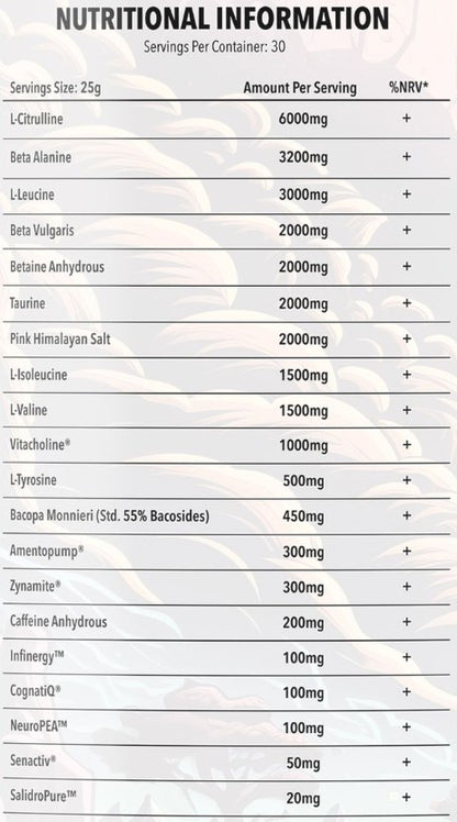 Engineered Muscle - TANKMODE Pre-workout - Zero flavoring